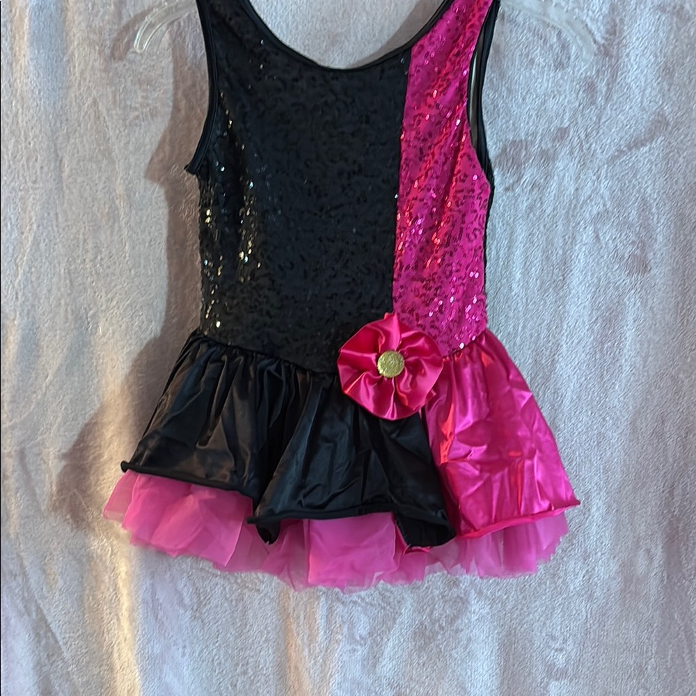 Weissman Black and Pink Sequin Dance Costume
